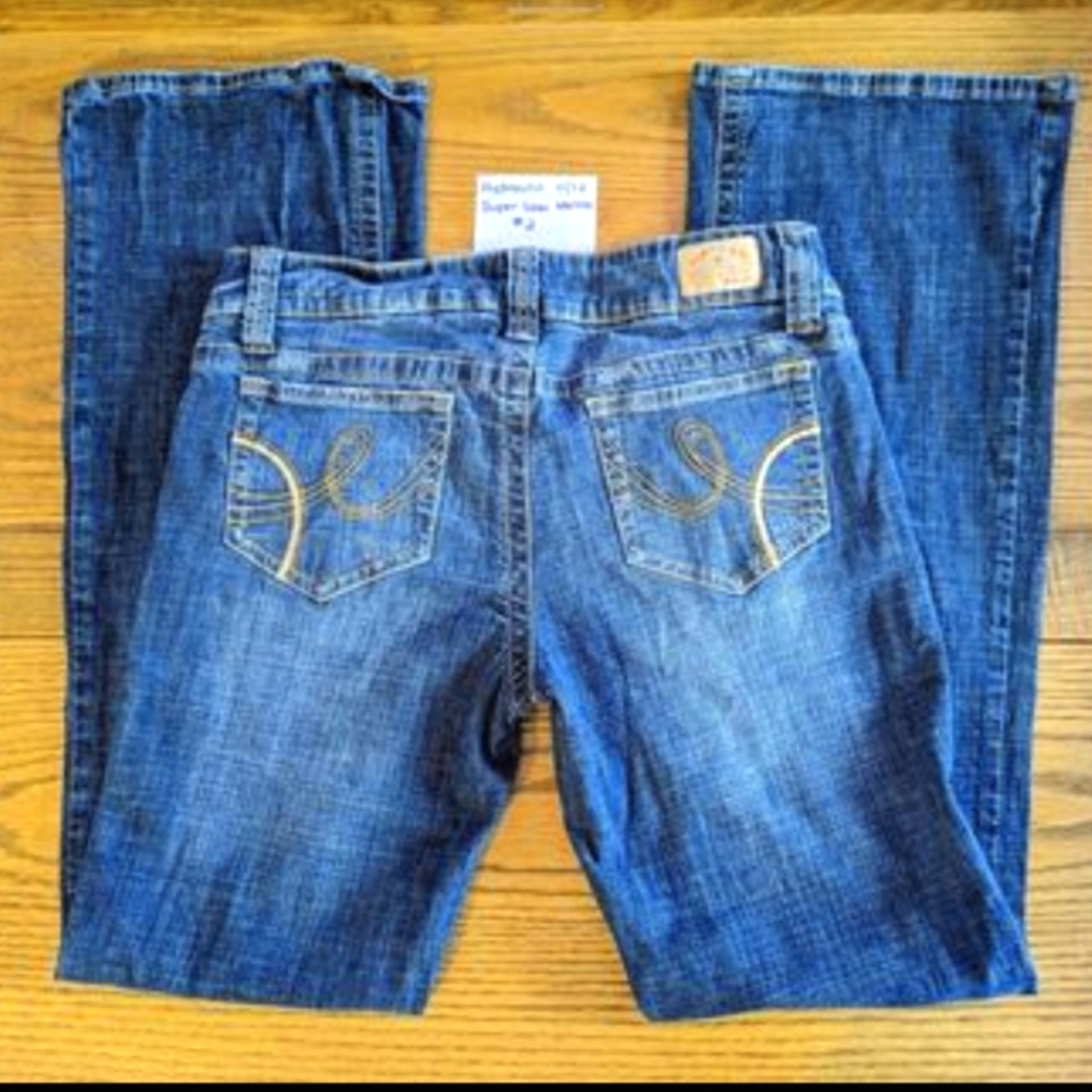 Hydraulic Blue Jeans with Gold Stitching